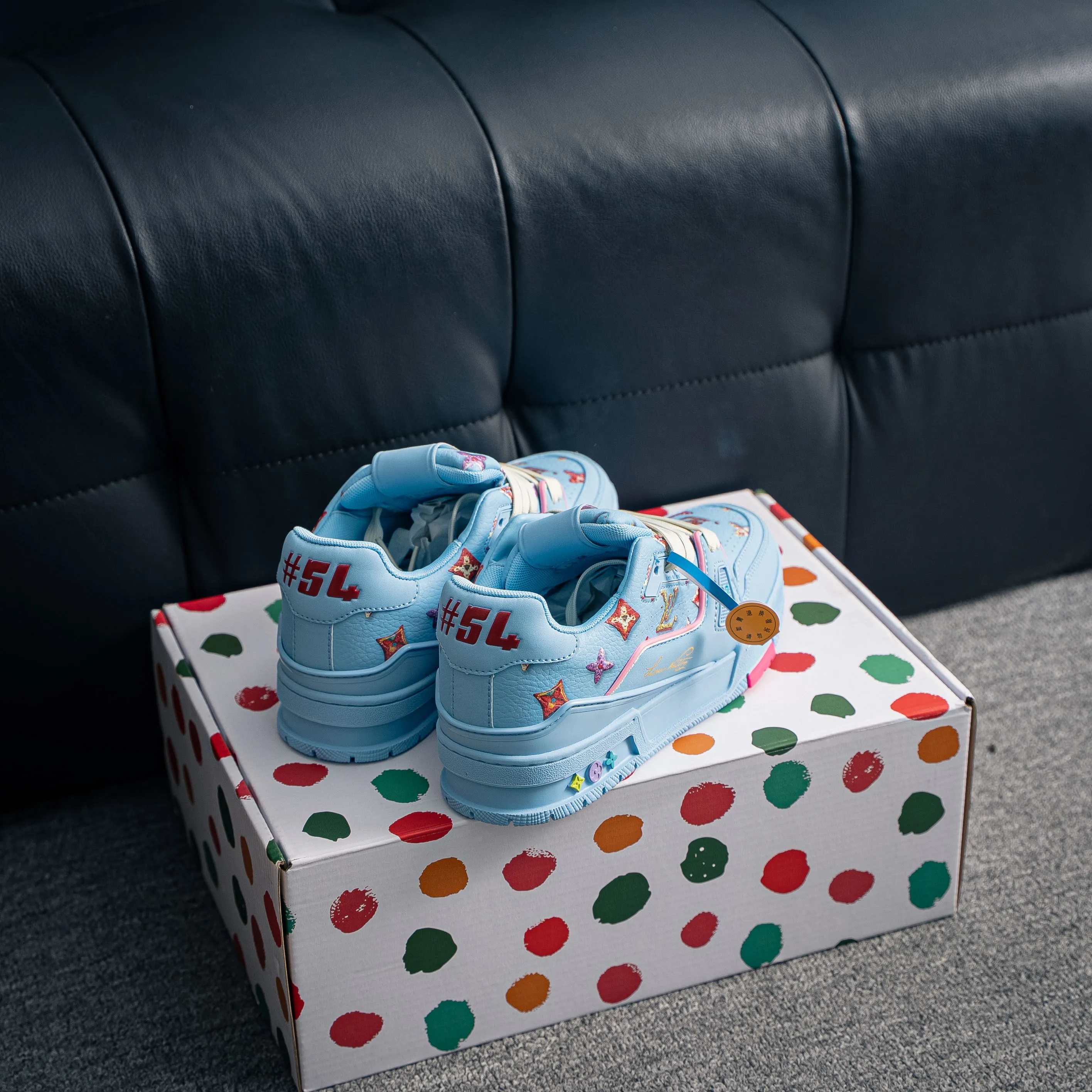 【 】 Louis Vuitton Trainer Sneaker Low Series Low-Top Retro Versatile Skate Shoes“ Virgil Abloh Retro Shoes ，